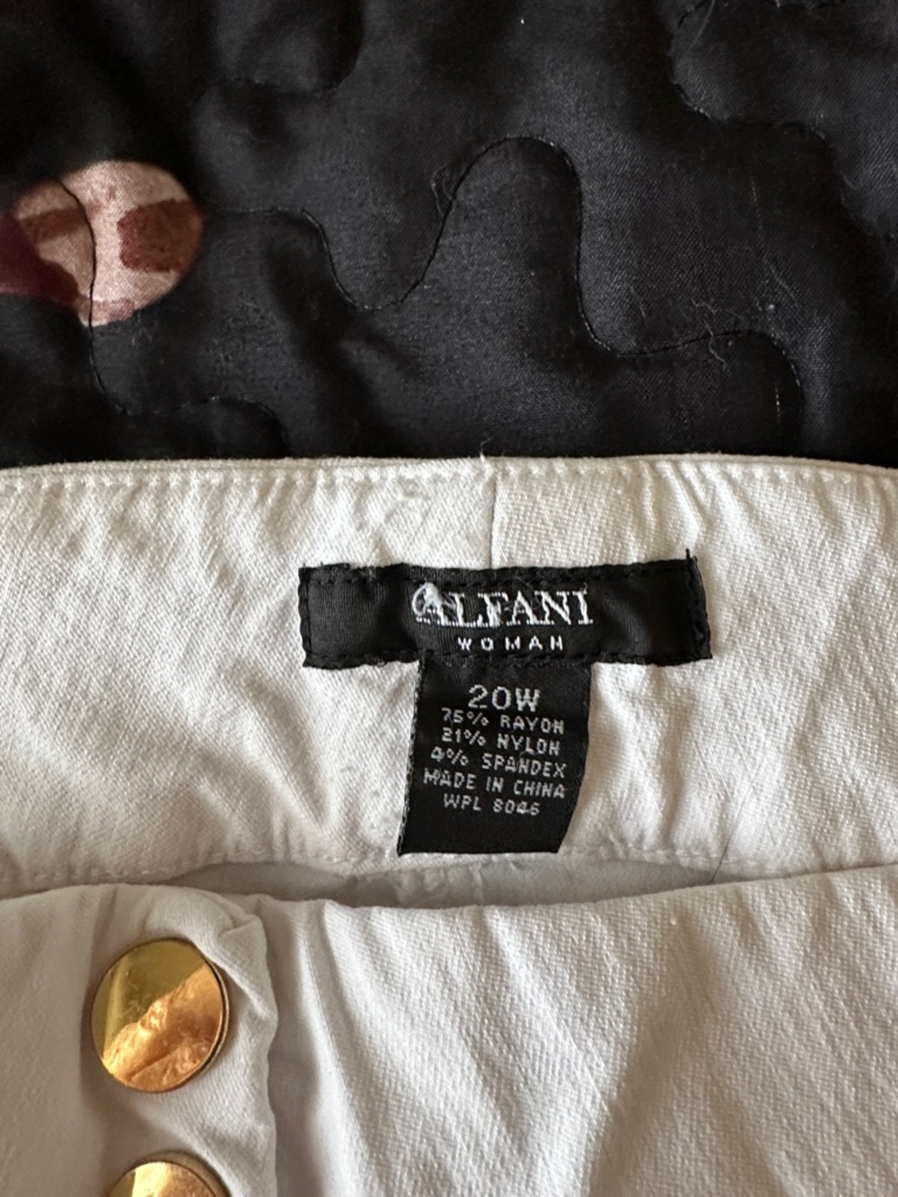 Alfani White Skirt with Gold Buttons